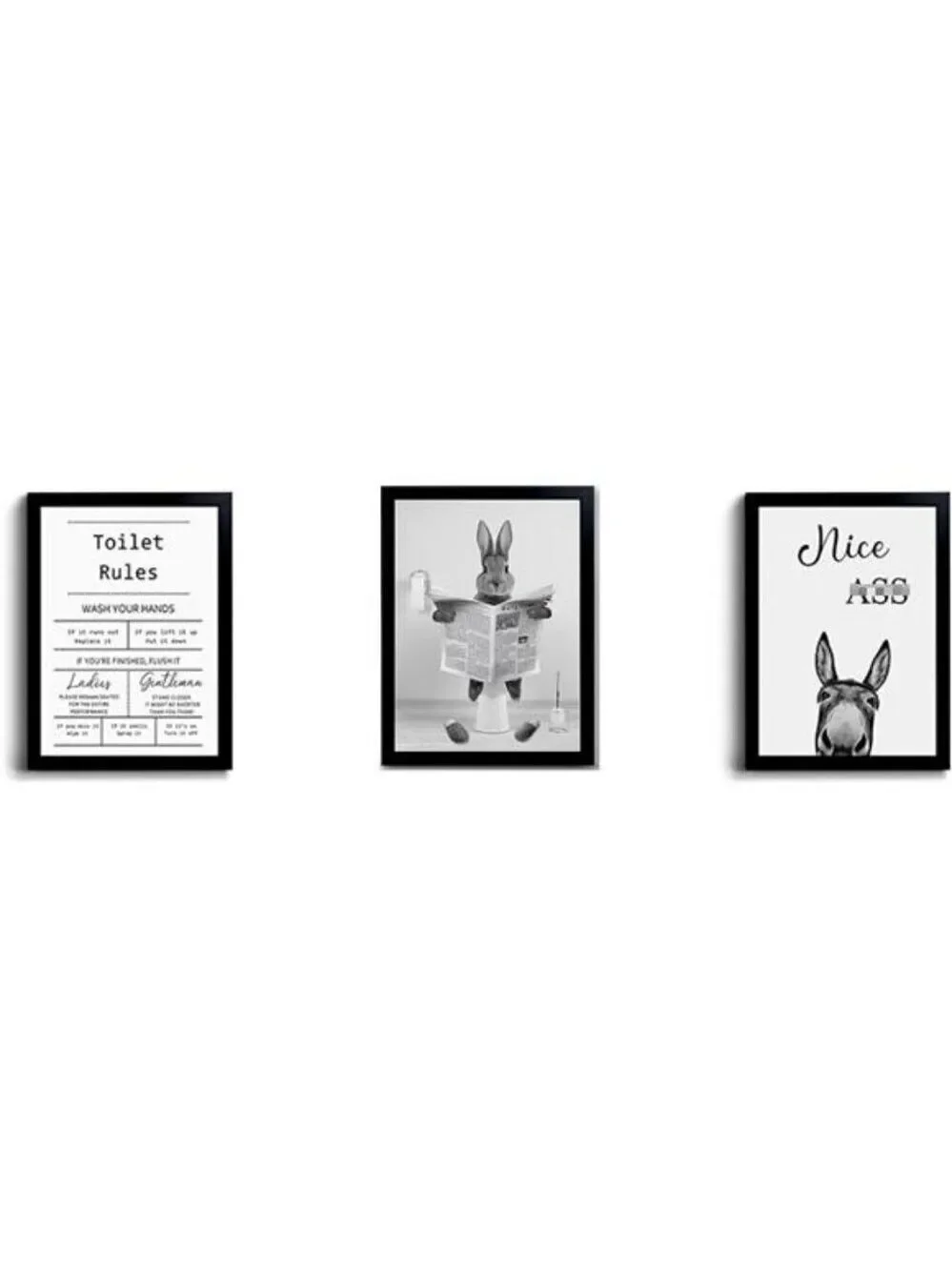 Funny Bathroom Wall Art Sign Guest Bathroom Decor Black Framed 8x10 Inches